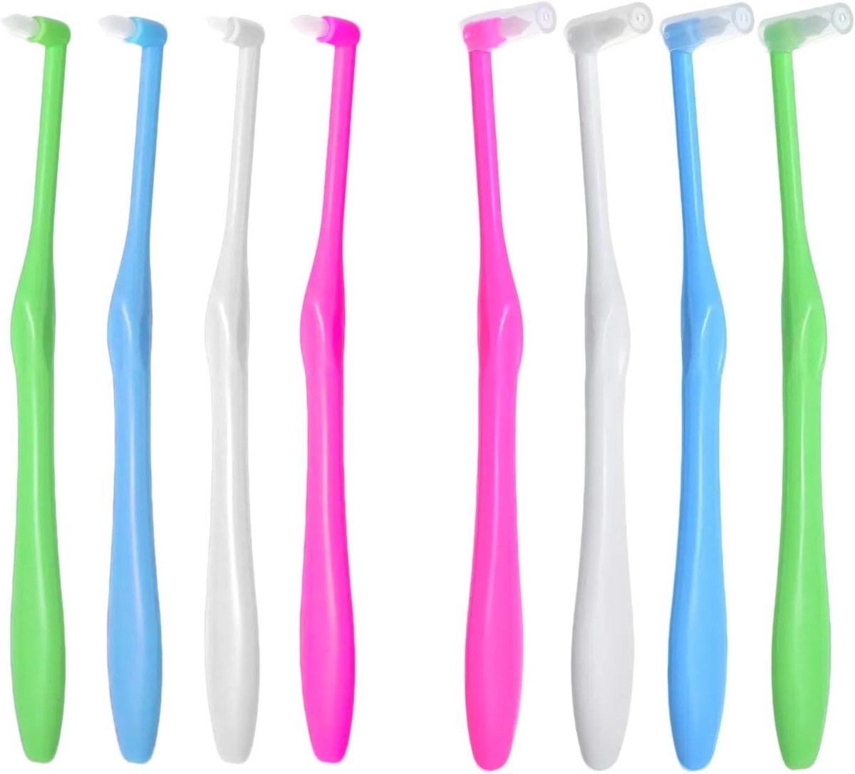 Interdentale borstels voor orthodontie, 8 stuks, nylon borstelharen, ergonomisch ontwerp en antislip handvat voor optimale mondhygiëne