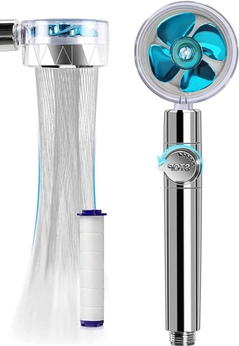 Allecto Plus - 360 graden draaibare douchekop - Hogedrukpropeller - Waterbesparende