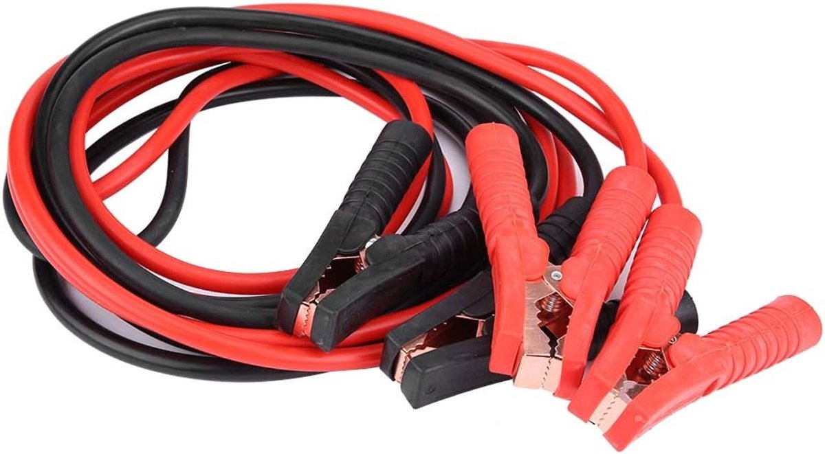 Noodaccu Startkabels - Autostroomkabel - Auto Starten - Kleurgecodeerde Klemmen - 4 Meter 2000A - Zwart Rood