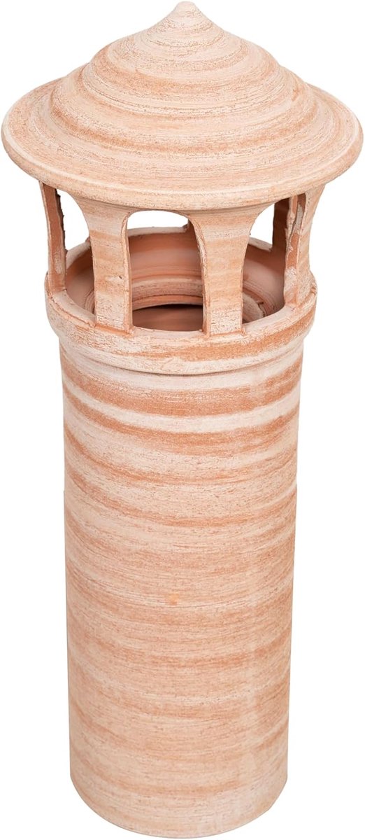 Terracotta Schoorsteen - Handgemaakte pijp - Decoratieve afwerking - Toscaans handwerk - 72 cm hoog - Terracotta