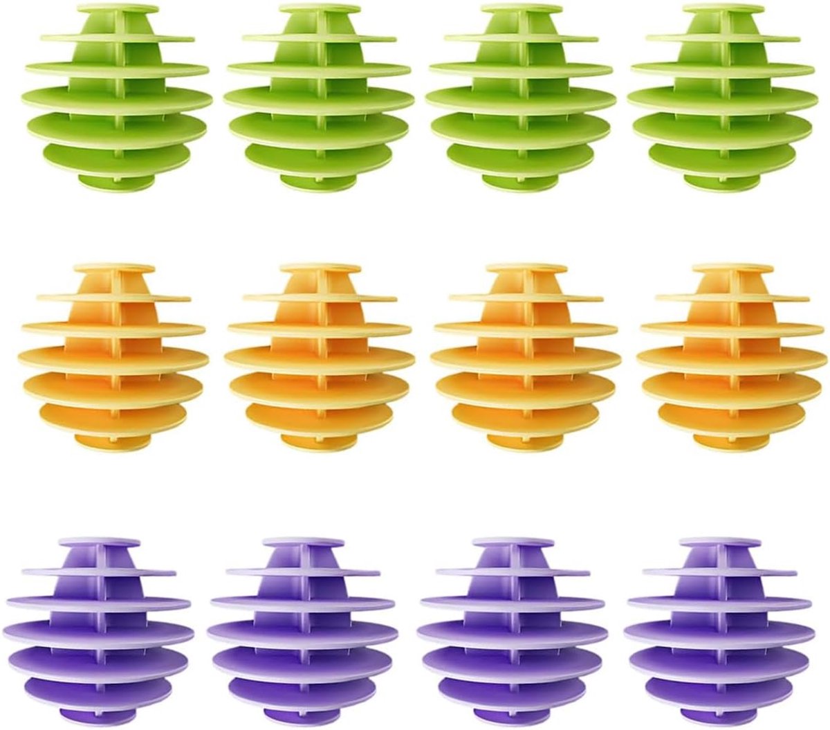 Droger Ballen Set Wasballen Efficiënter Wassen Dual-Action Spiral Design 12 Stuks Gekleurd