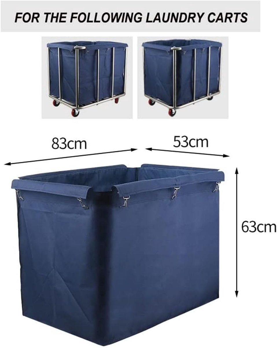 Wasmand Voeringzak - Opbergtas Oxford - Wasgoed Sorteren - Waterdicht Duurzaam - 300 Liter Capaciteit - Blauw Rechthoekig