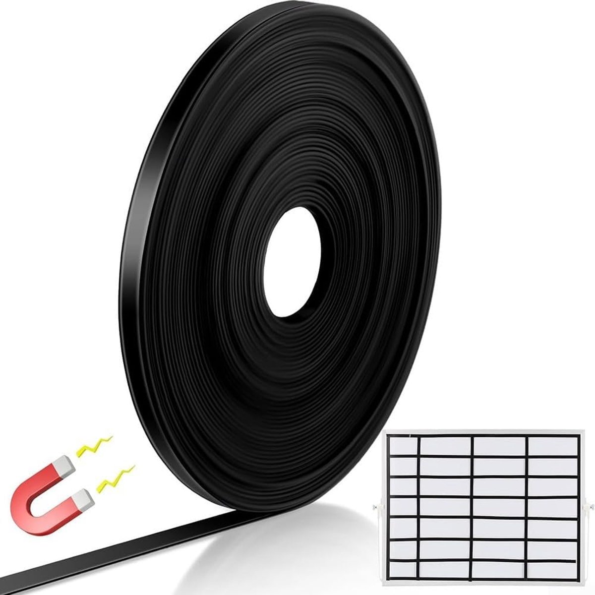 Magnetische Tape - Bord Verdelers - Organiseren Whiteboards - Sterke Hechting - 8 Meter - Zwart