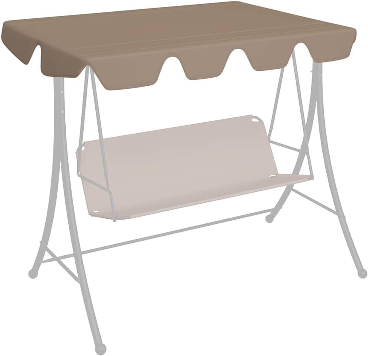 Vervangend Schommeldak - Schommelvervanging - Buiten Ontspannen - Waterdichte PVC-Coating - 150x105 cm - Taupe