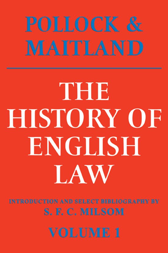 The History of English Law: Volume 1 - cover