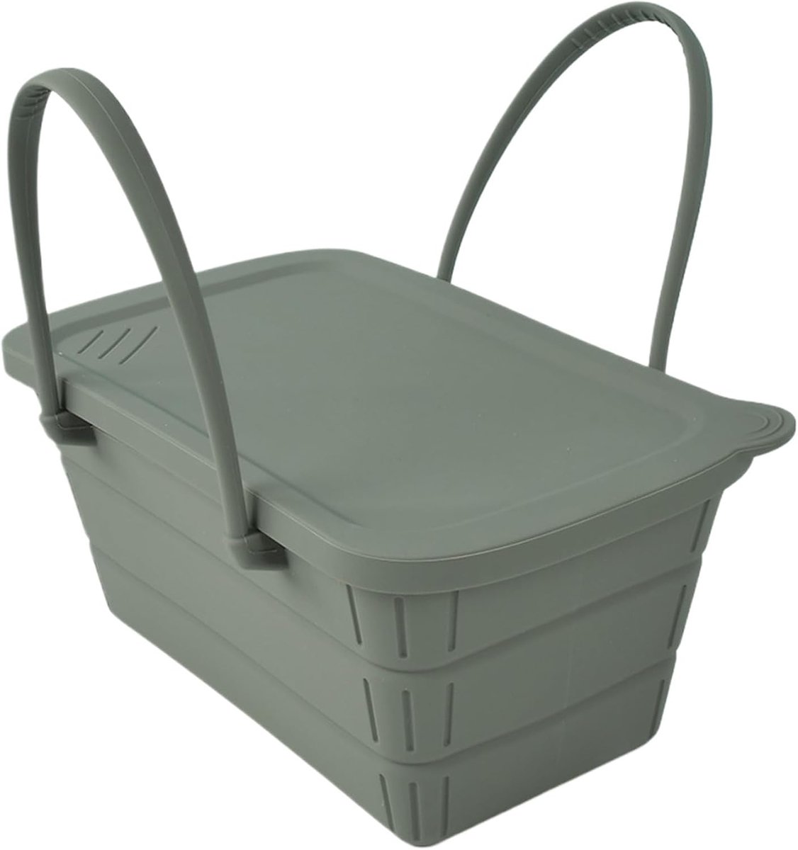 Grote koelbox - Draagbare koeler - Buitenactiviteiten - Opvouwbare siliconen - 30 cm diameter - Grijs
