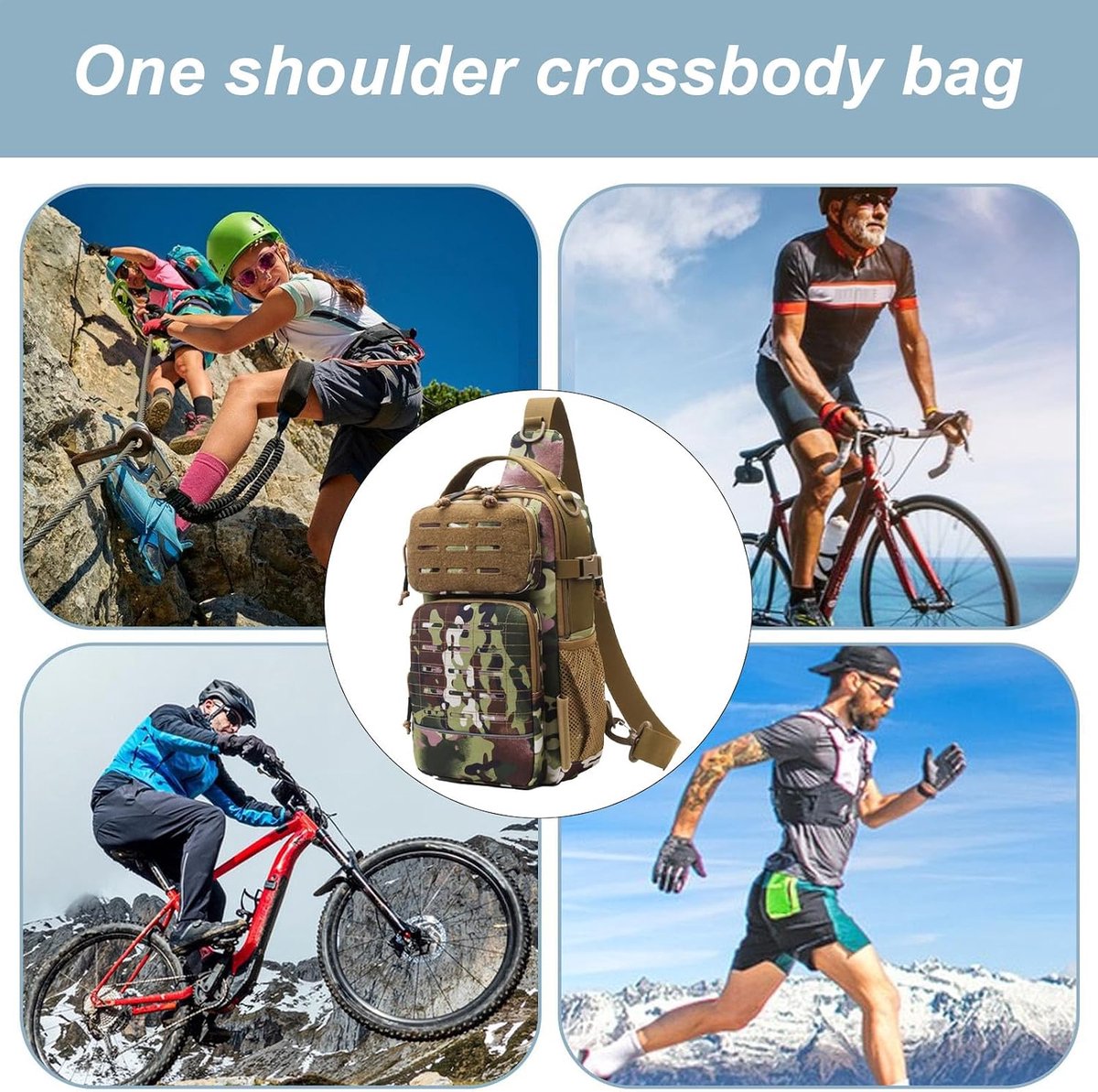 Vis Slinger Tas - Hengelsport Tas - Buitenactiviteiten Opslag - Met Drinkfles Houder - 33x20x10cm - Zwart