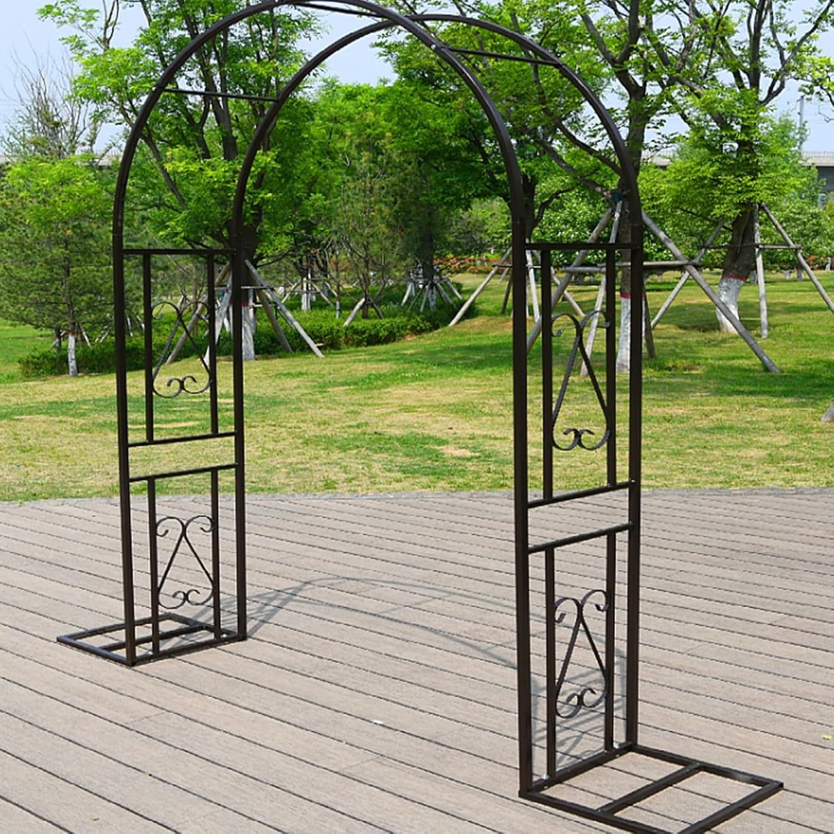 Tuinboog Metaal - Pergola Klimplanten - Tuin Decoratie - Roestbestendig Gelakt - 140 x 230 cm - Bruin