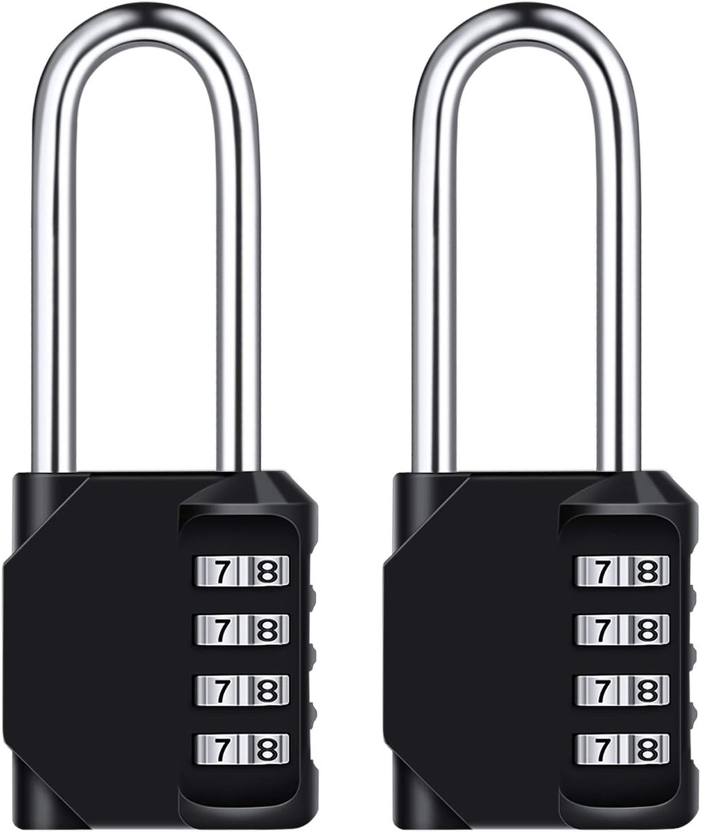 Cijferslot Hangslot - Combinatieslot Hangslot - Kluis Deur Beveiligen - 4-Cijferige Beveiliging - 6.7 cm Beugel - Zwart