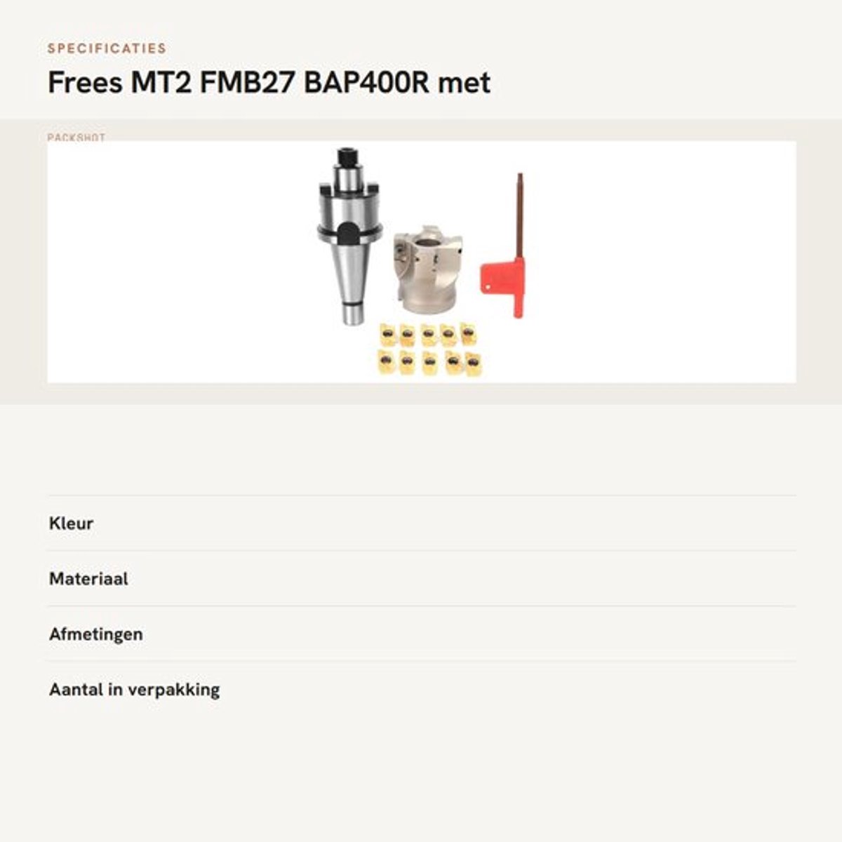 Frees spantanghouder Nt30-fmb22 hoge precisie, Bap400r