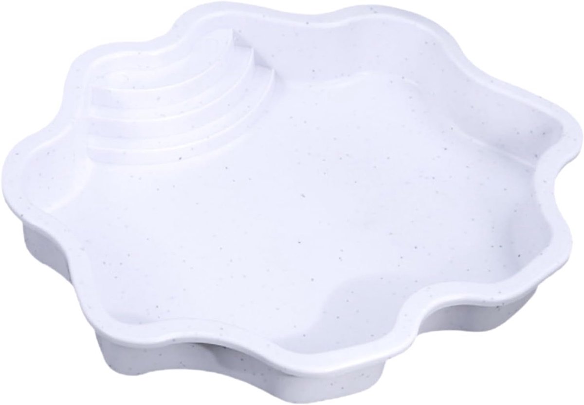 Reptielenbak - Voederbak Hagedis - Natuurlijke Leefruimte - Antislip Klimhelling - 30 x 30 x 5.5 cm - Wit