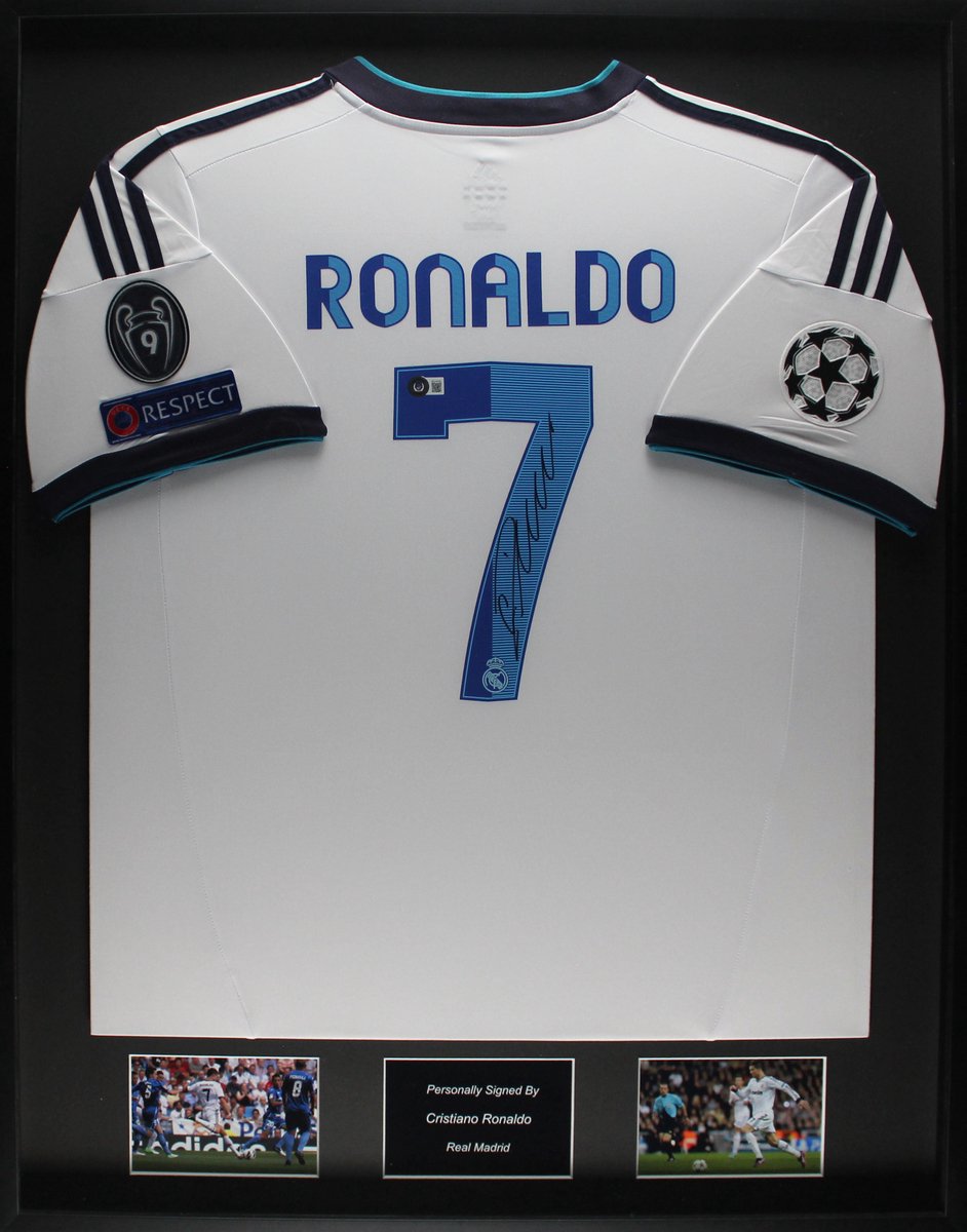 Cristiano Ronaldo gesigneerd Real Madrid 12/13 ingelijst thuis shirt