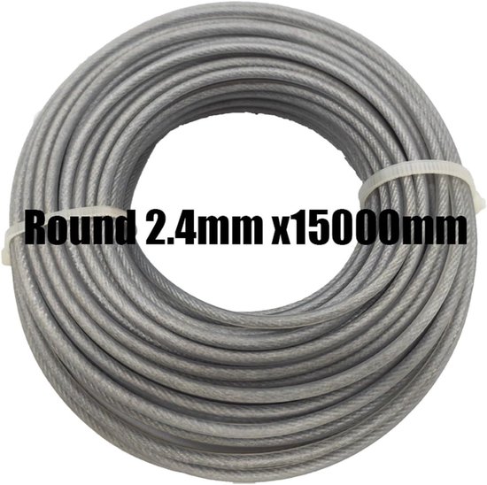 Trimmer Draad - Bosmaaier Koord - Onkruid Verwijderen - Stille Werking - 2.4mm x 15m - Groen — afbeelding 3