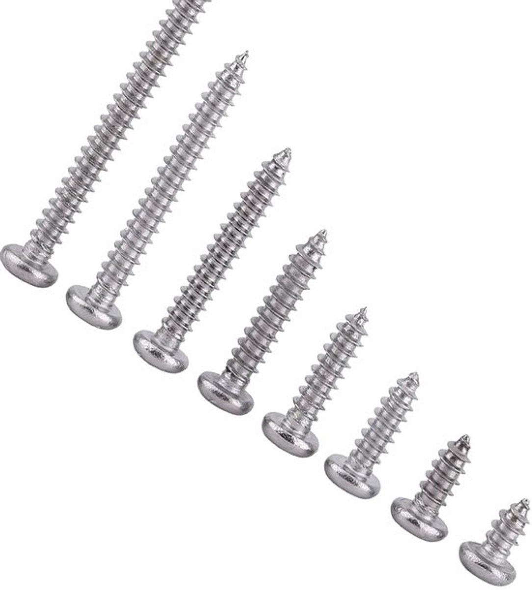 Assortiment zelftappende houtschroeven M3 RVS