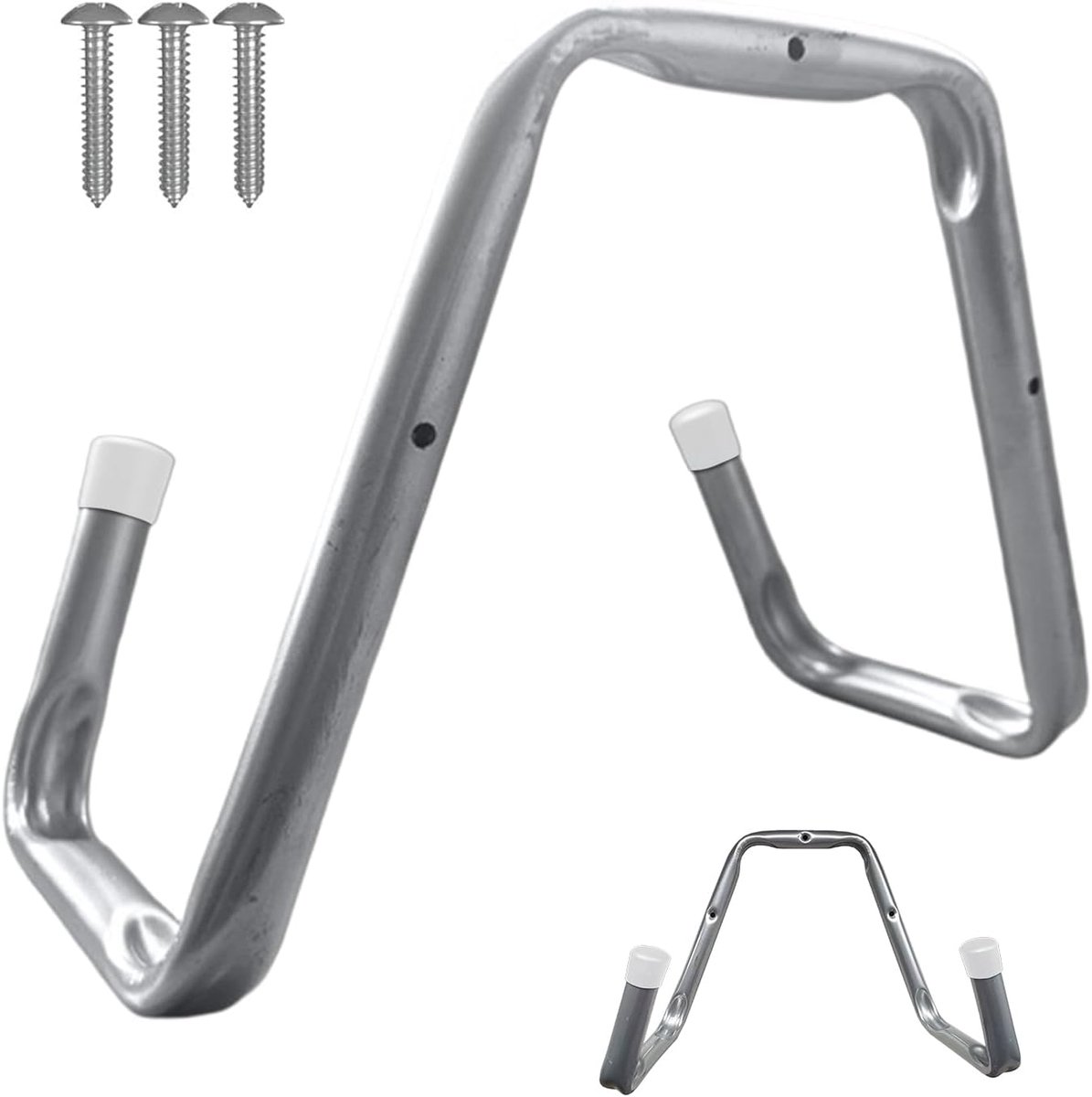 Garage Ladder Hanger - Muurbevestiging Opslag - Gereedschap Opbergen - Ruimtebesparende Verticale Opslag - 29cm X 22cm Diepe Arm - Zwart