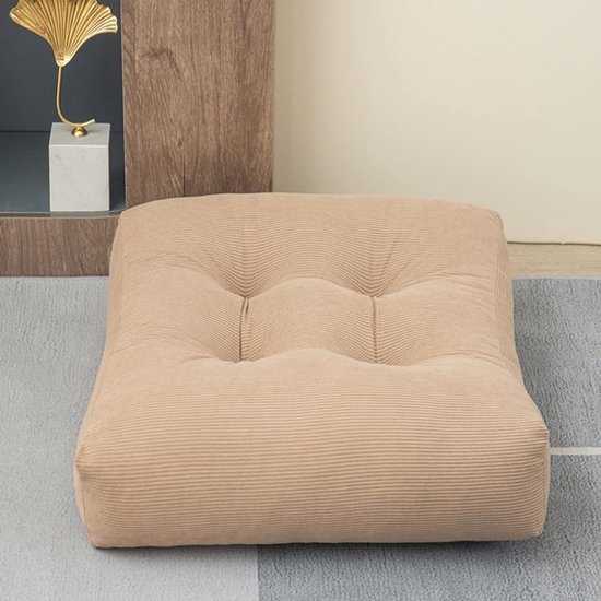 Meditatie Vloerkussen - Zitkussen Volwassenen - Comfortabel Zitten - Waterdichte Corduroy - 22x22x5 Inch - Grijs — afbeelding 3