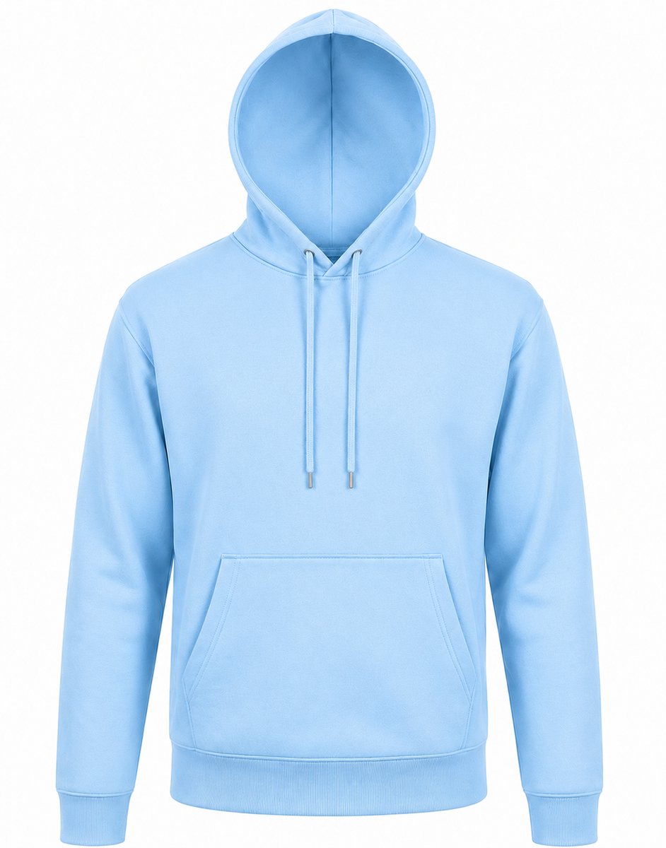 Hoodie Heren – Basic Hoodie met Capuchon – Casual Sweater – Lichtblauw