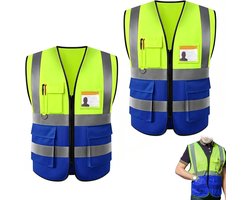 Veiligheidsvesten Set - Hoge Zichtbaarheid - Veiligheid Werk - Ademend Mesh - 2 Stuks - Fluorescerend Groen