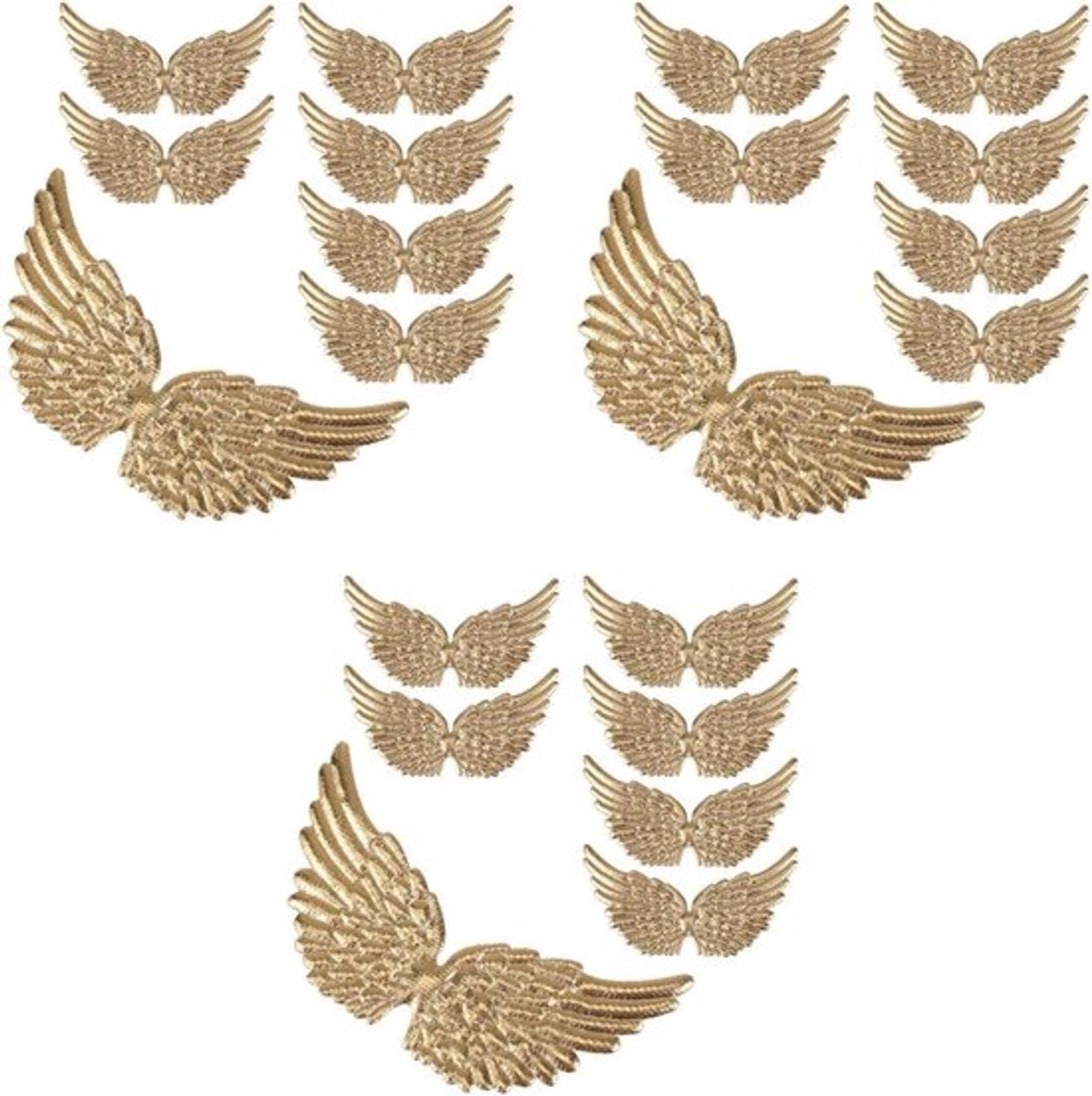 Inovra Plus - Mini-vleugels accessoires - 36 stuks - Gouden stoffen engelenvleugels