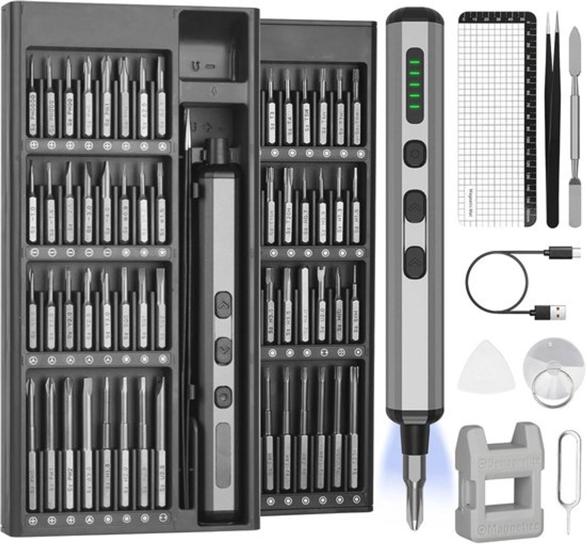 72-delige precisie-schroevendraaierset met magnetische stalen bits - smartphone