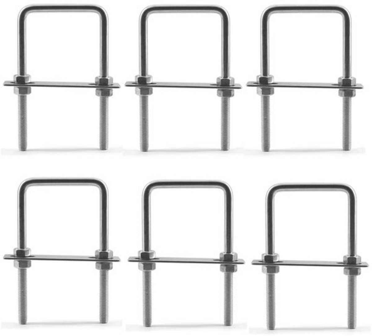 Solidchoice - Dailygoody - vierkante U-bouten - Set van 6 - Duurzaam en