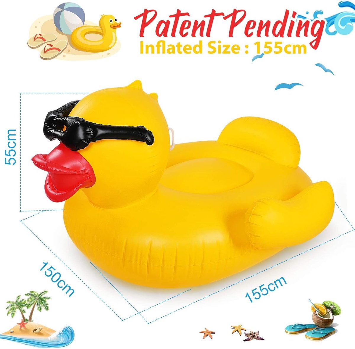 opblaasbad - Opblaasbare Lounger - Vinyl - Extra Dikke Constructie - Snelle Ontluchting - Voor Pool Feesten en Zomergebruik