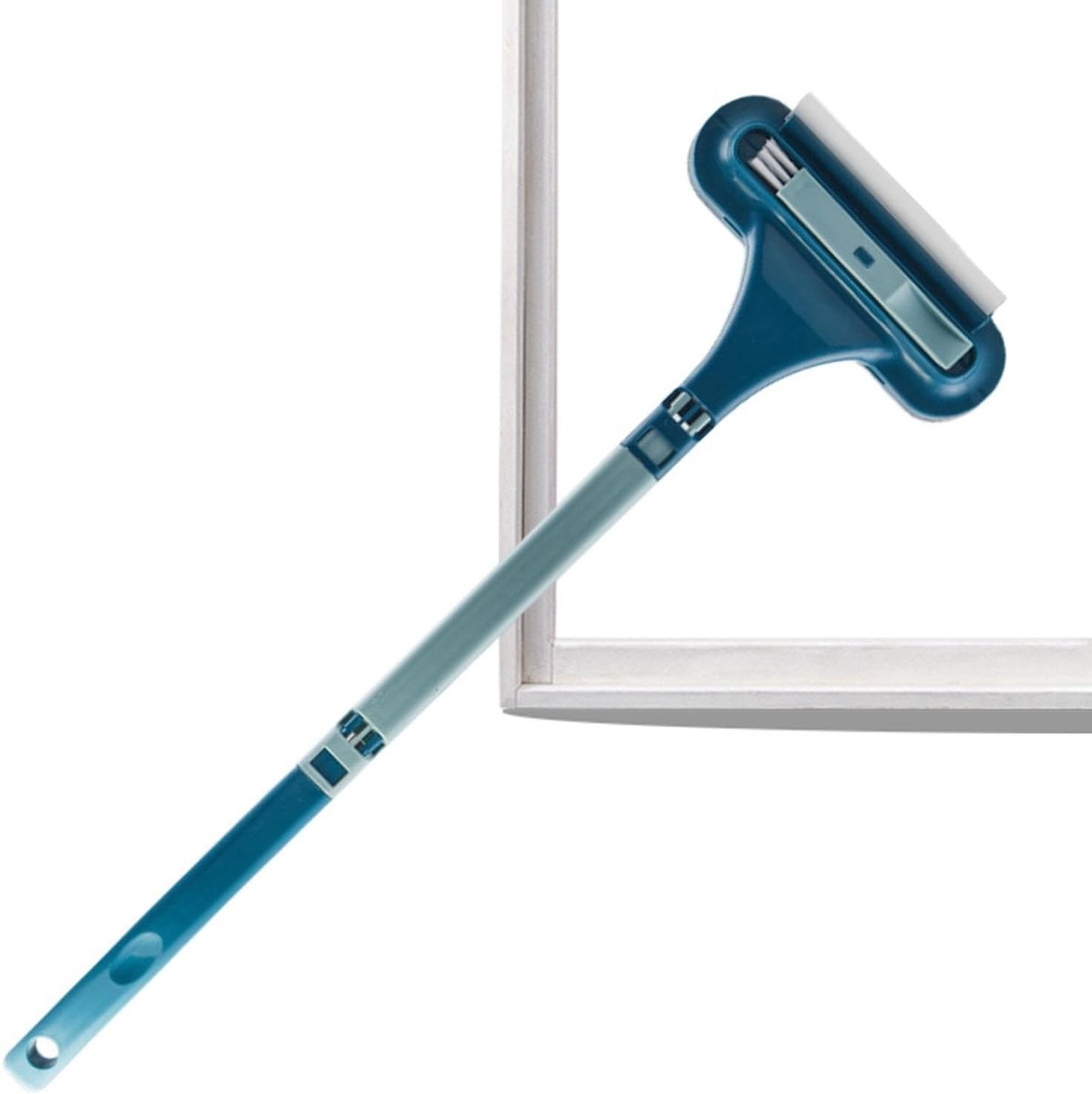 Raamreinigingsborstel - Schermreiniger - Glazen Oppervlakken - Afneembare Handgreep - 63 cm Lengte - Blauw