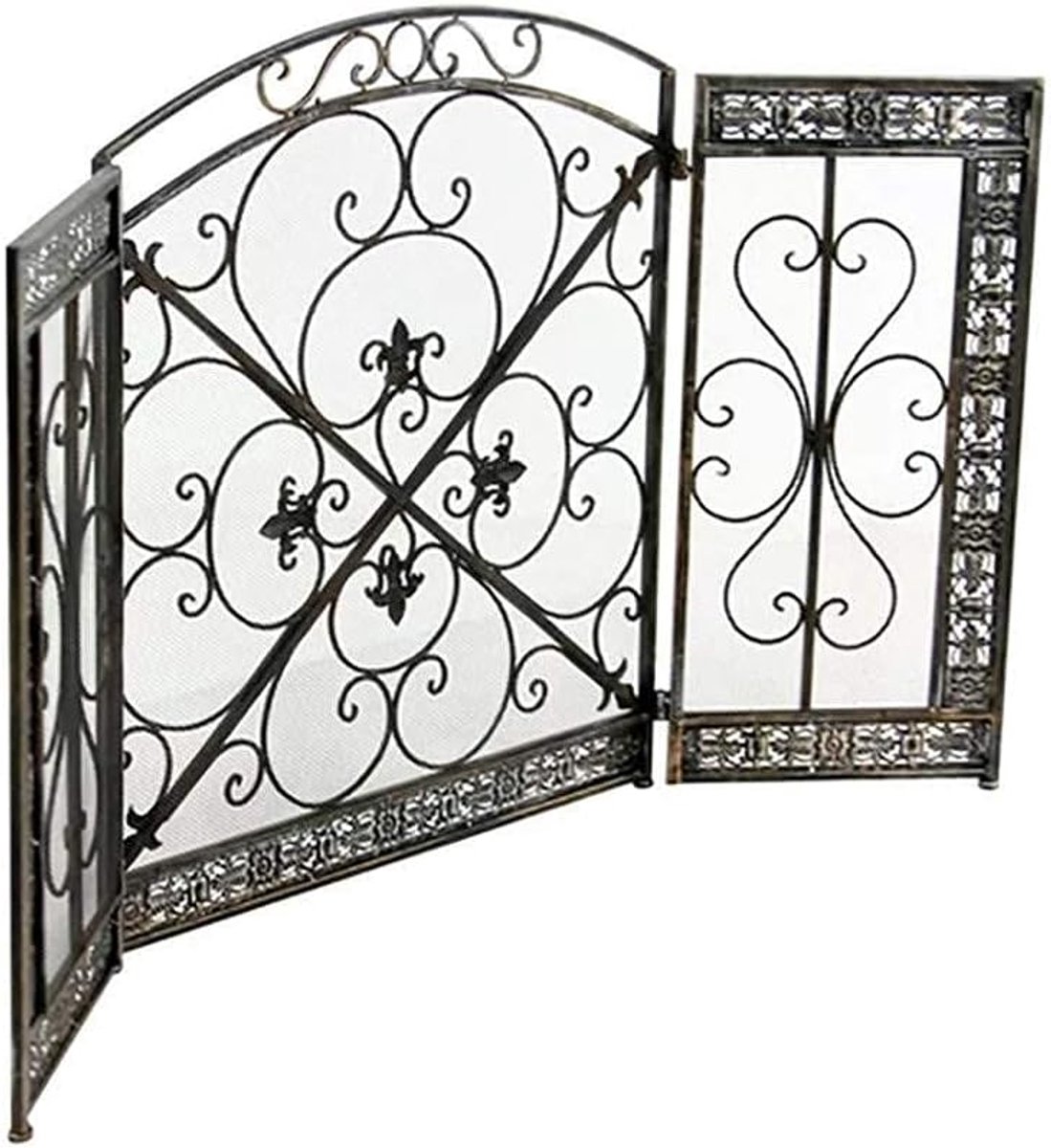 Haard Scherm - Vuurkorf Cover - Veiligheid Buiten - Opvouwbaar Ontwerp - 51 inch Breed - Zwart