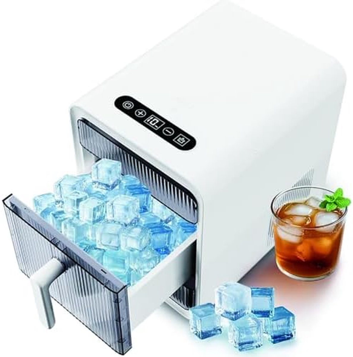 IJsmaker aanrecht - Pellet ijsmachine - Drankjes koelen - Zelfreinigende functie - 15kg per dag - Wit