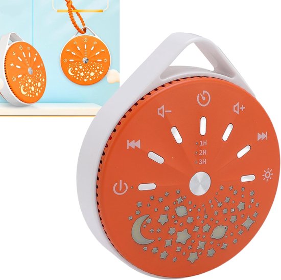 Geluidmachine Baby - Slaapmachine Nachtlampje - Ontspannen Slapen - 10 Rustgevende Geluiden - 16 x 10 x 4 cm - Wit — afbeelding 3