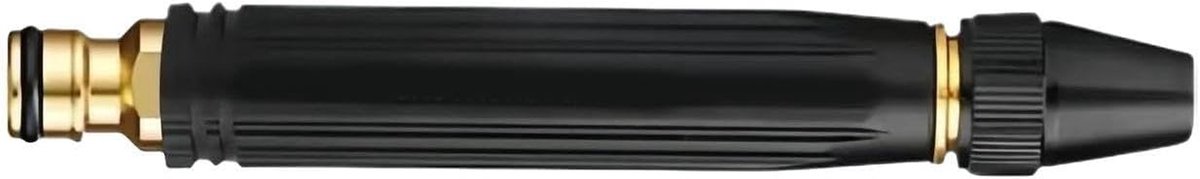 Hoge Druk Sproeier - Slangmondstuk Verlengstuk - Terras Reinigen - Verstelbare Messing Koppen - 48 cm Lengte - Zilverkleurig