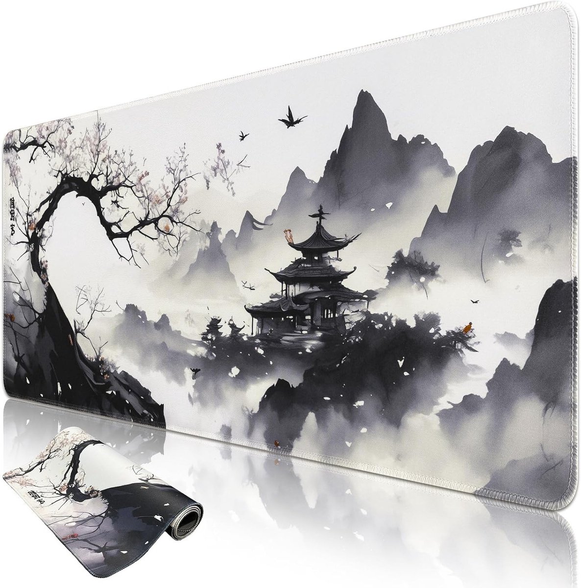 Grote Gaming Muismat met Inktstijl 900x400mm - Ideaal voor Gaming, Desk Coaster en Antislip Rubber Ondergrond