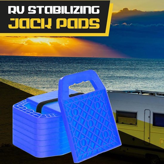 Stabilisator Steunmatten - Nivellerende Pads - Camper Stabiliseren - Antislip Textuur - Set Van 4 - Blauw — afbeelding 2