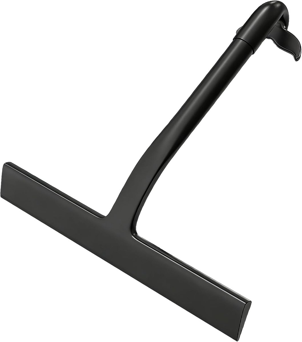 Doucheglas Rakel - Badkamer Wisser - Streeploos Reinigen - Scheurvast Siliconen - Ergonomisch Handvat - Zwart