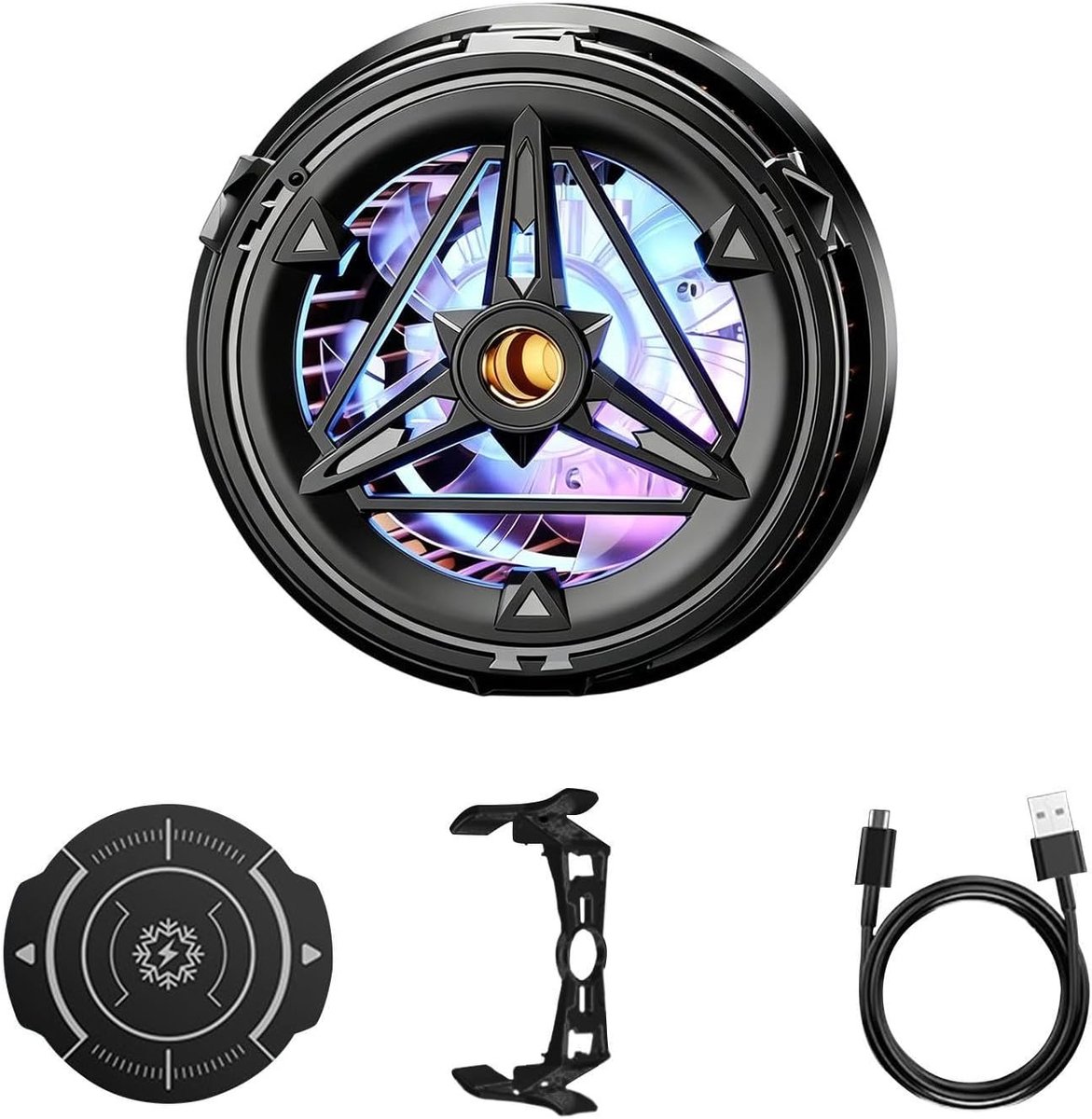Magnetische Telefoonkoeler - Oplaadbare Ventilator - Mobiel Gamen - Halfgeleider Koeling - 6x1cm - Zwart