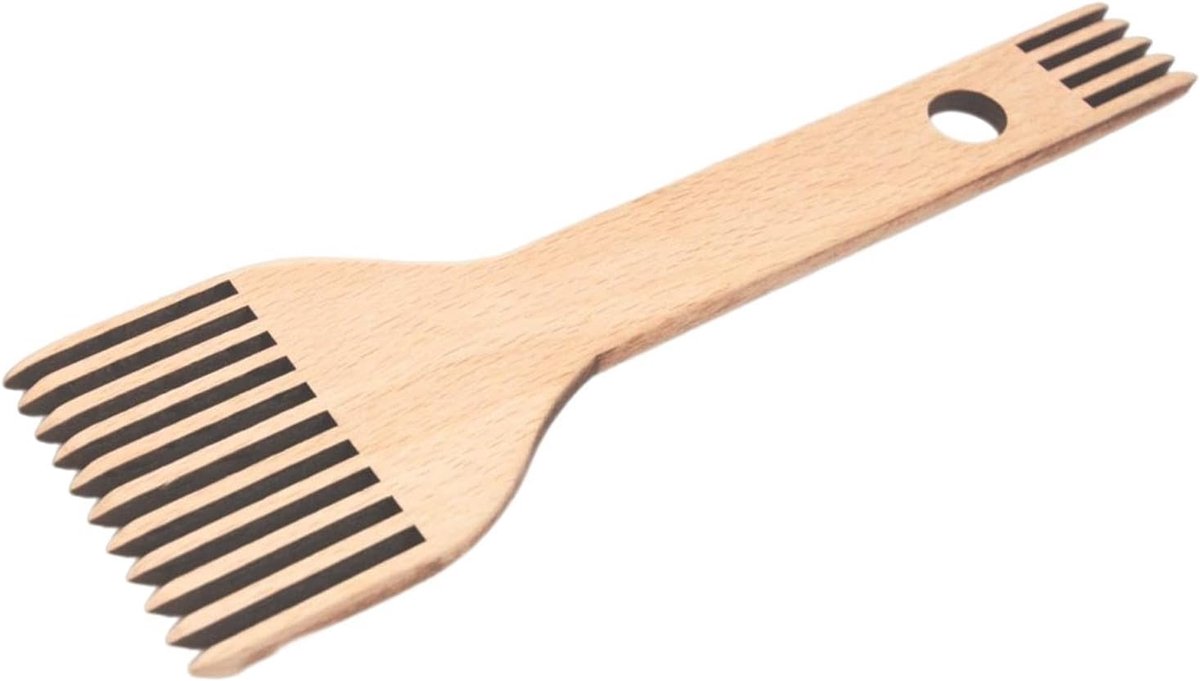 Houten Kam - Vlechtborstel Tassel - Handwerk Projecten - Dubbelzijdig Gereedschap - 1 Stuk - Bruin