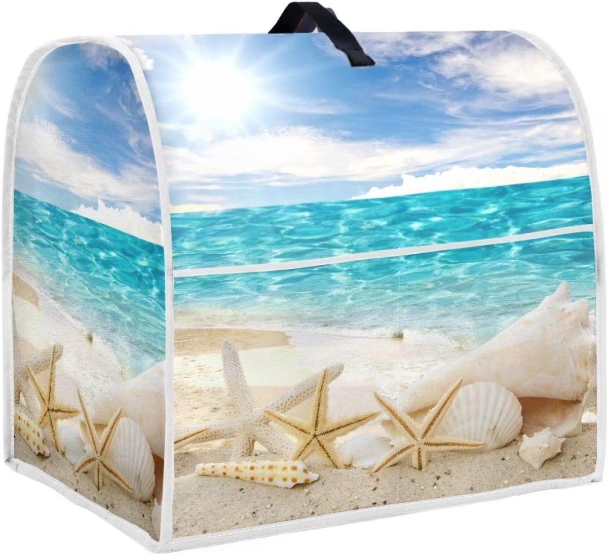 Mixerhoes Keuken - Standmixerhoes Stofhoes - Keuken Organiseren - Met Opbergvak - 37x28x44 cm - Strand Zeester