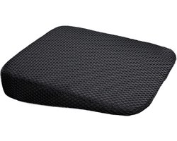 Autostoelverhoger Volwassenen - Stoelverhoger Kort - Verbeterd Rijcomfort - Antislip Dik Kussen - 40 x 36 x 6 cm - Zwart