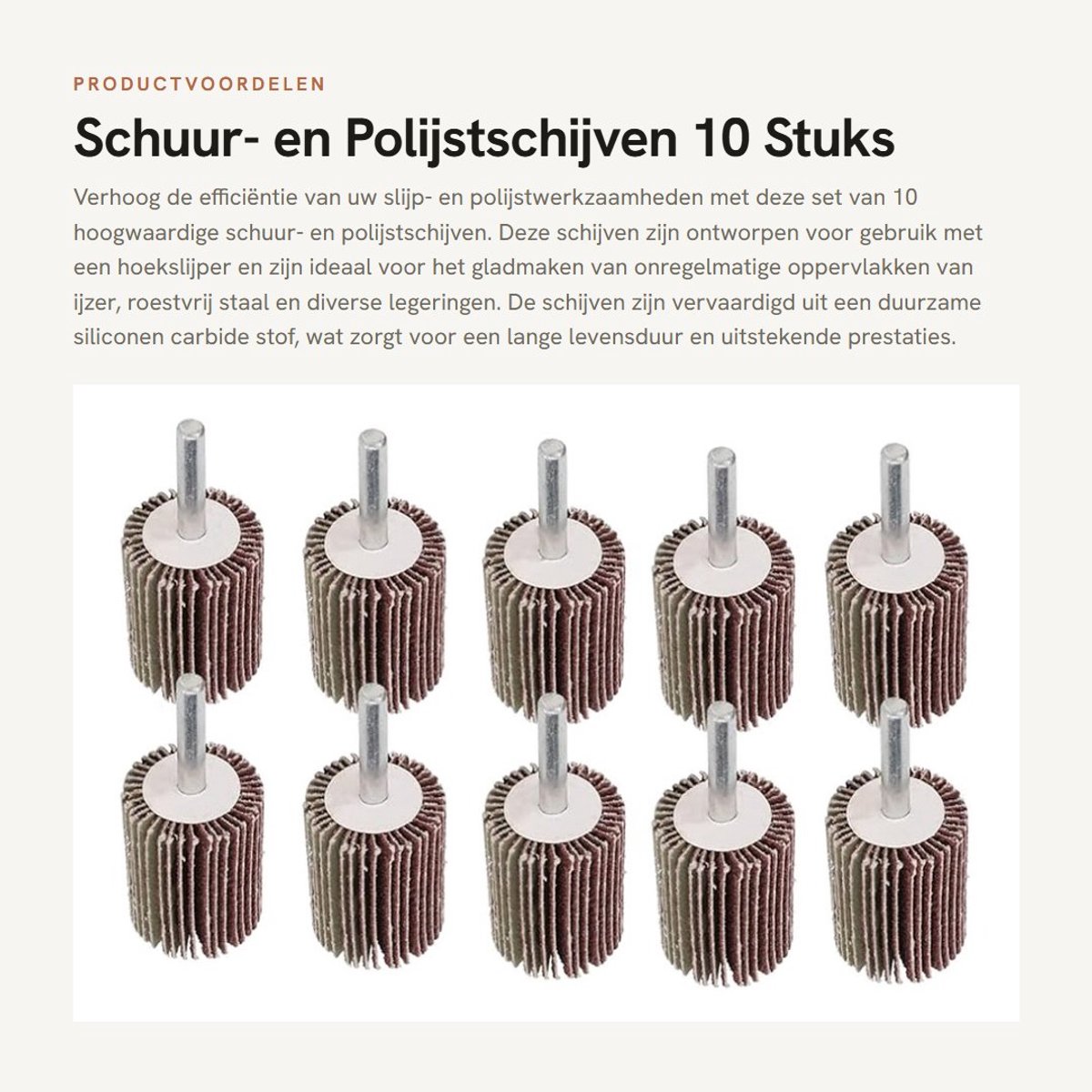 Dailygoods- Schuurdiscs 10 Stuks - Polijstschijven - Schuurdiscs voor Boormachine - Cilindervorm - 30 x 40 mm - Hoogwaardige Siliconencarbide