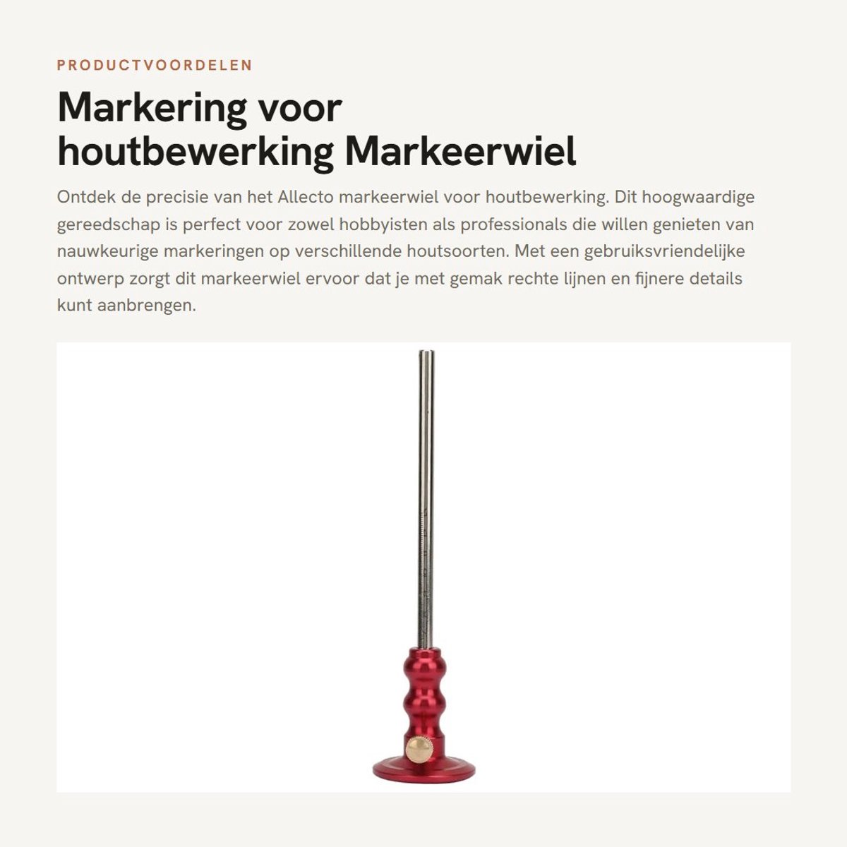 Dailygoods- Markeerwiel Rood - Houtbewerking - Markeergereedschap - Insteektang - Hoogwaardige Kwaliteit - Betrouwbare Service