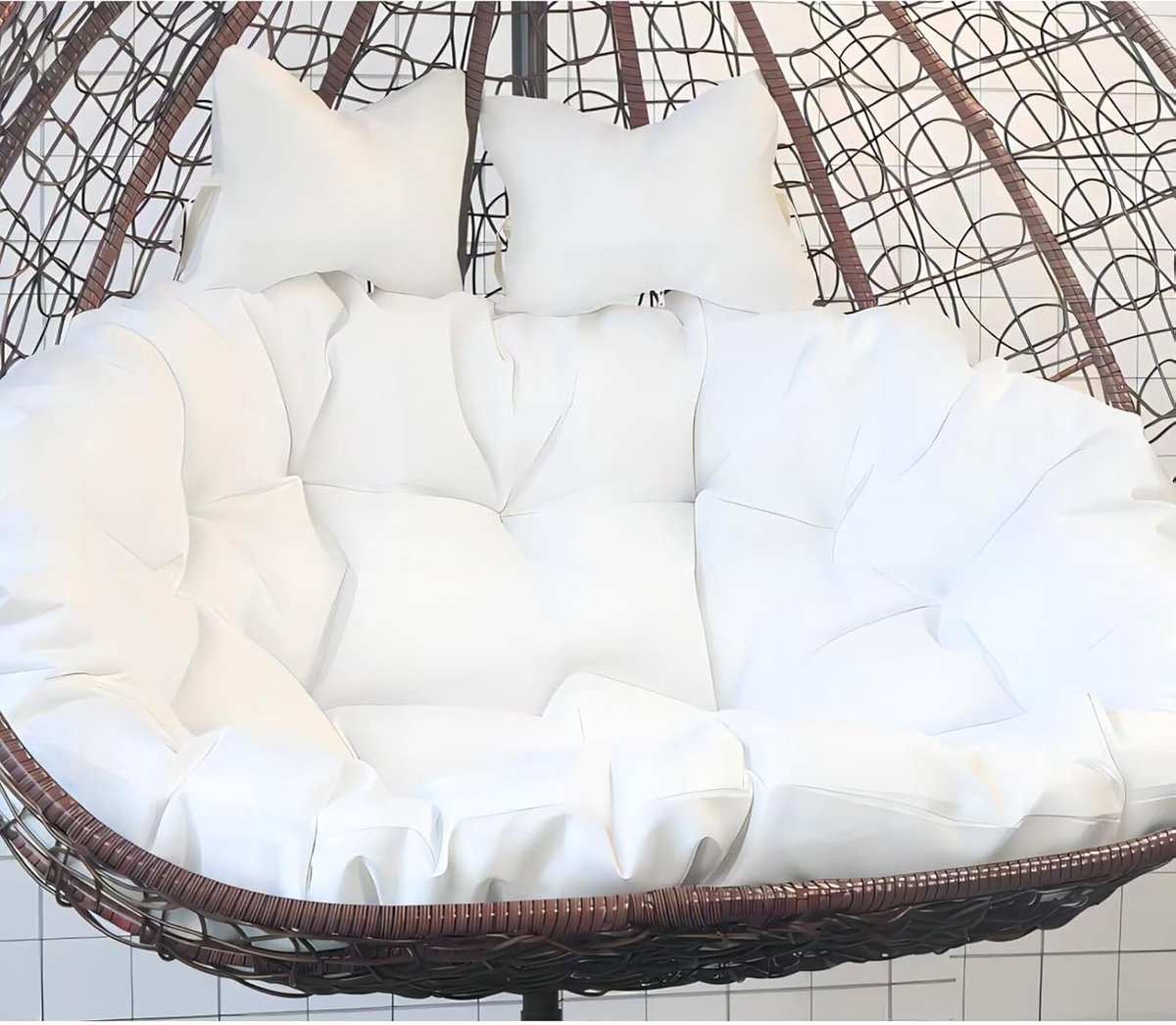 Schommelstoel Kussen - Zitkussen Dubbel - Buiten Ontspannen - Pluche Dik Gevoerd - 150 x 110 cm - Effen Kleur