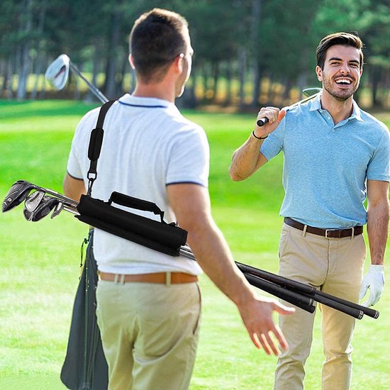 Dailygoods- Golfclub Tas Verstelbare Riem - Draagtas - Lichtgewicht - Nylon - 3-4 Golfclubs - Zwart - Duurzaam - Golf Tas van Dailygoods — afbeelding 2