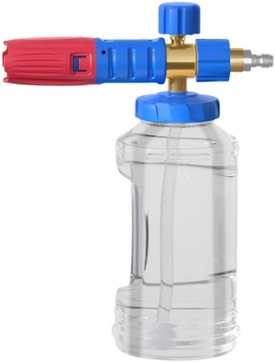 Hogedrukreiniger Schuimspuit - Schuimkanon - Voertuigen Reinigen - Instelbare Schuim/Water - 1000ml - Rood en Blauw