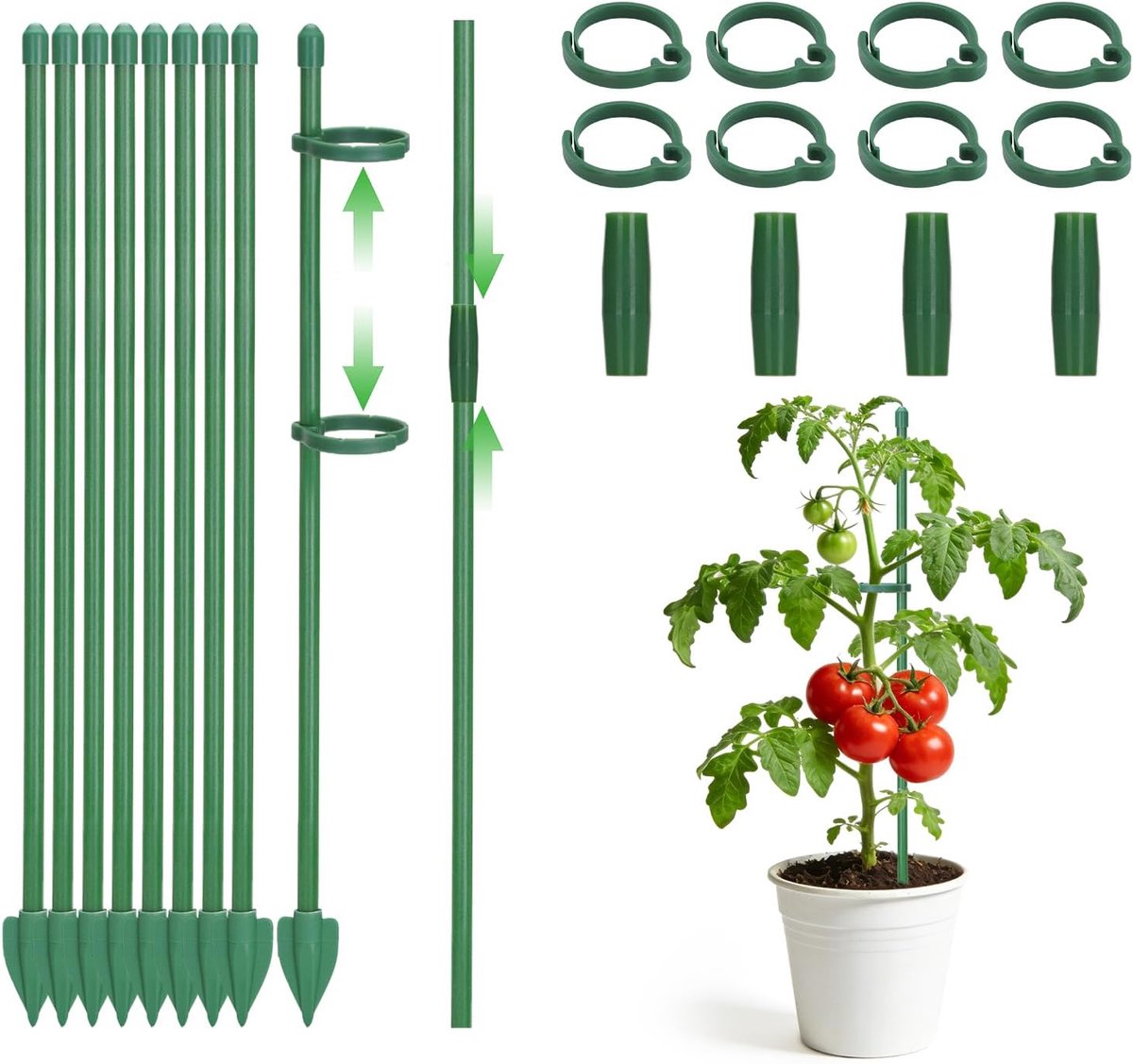 Famanu – Set van 8 plantenstandaards van 30 cm, voor het ondersteunen van bloempotten