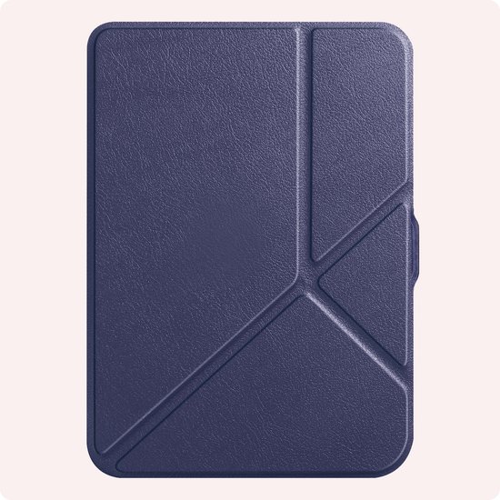 Hoes Geschikt voor Kobo Nia Hoesje Bookcase Cover Book Case Hoes Sleepcover Trifold - Donkerblauw — afbeelding 5