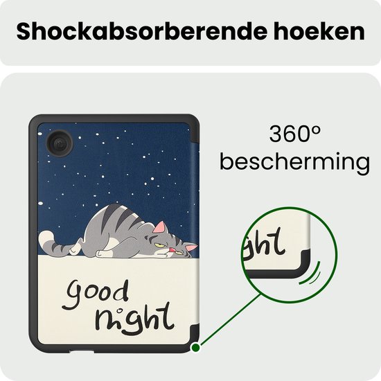 Hoes Geschikt voor Kobo Clara 2E Hoesje Bookcase Cover Hoes Trifold - Hoesje Geschikt voor Kobo Clara 2E Hoes Cover Case - Kat — afbeelding 5