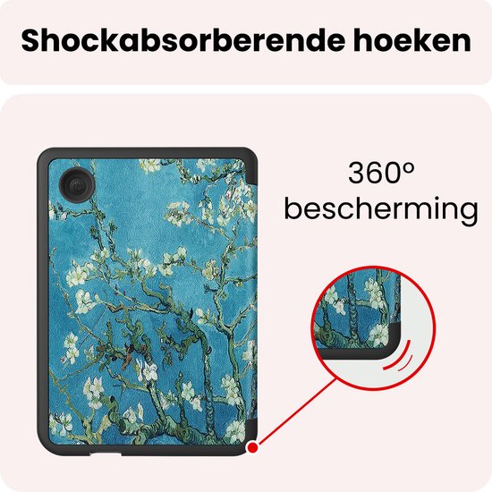 Hoes Geschikt voor Kobo Clara Colour Hoesje Bookcase Cover Book Case Hoes Sleepcover Trifold Met Screenprotector - Bloesem — afbeelding 4