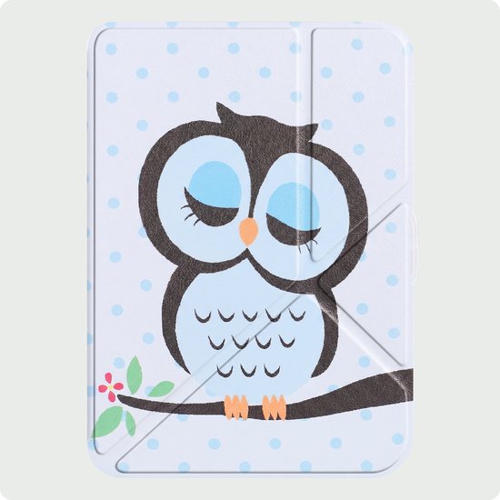 Hoes Geschikt voor Kobo Clara HD Hoesje Bookcase Cover Hoes Trifold - Hoesje Geschikt voor Kobo Clara HD Hoes Cover Case - Uil — afbeelding 5