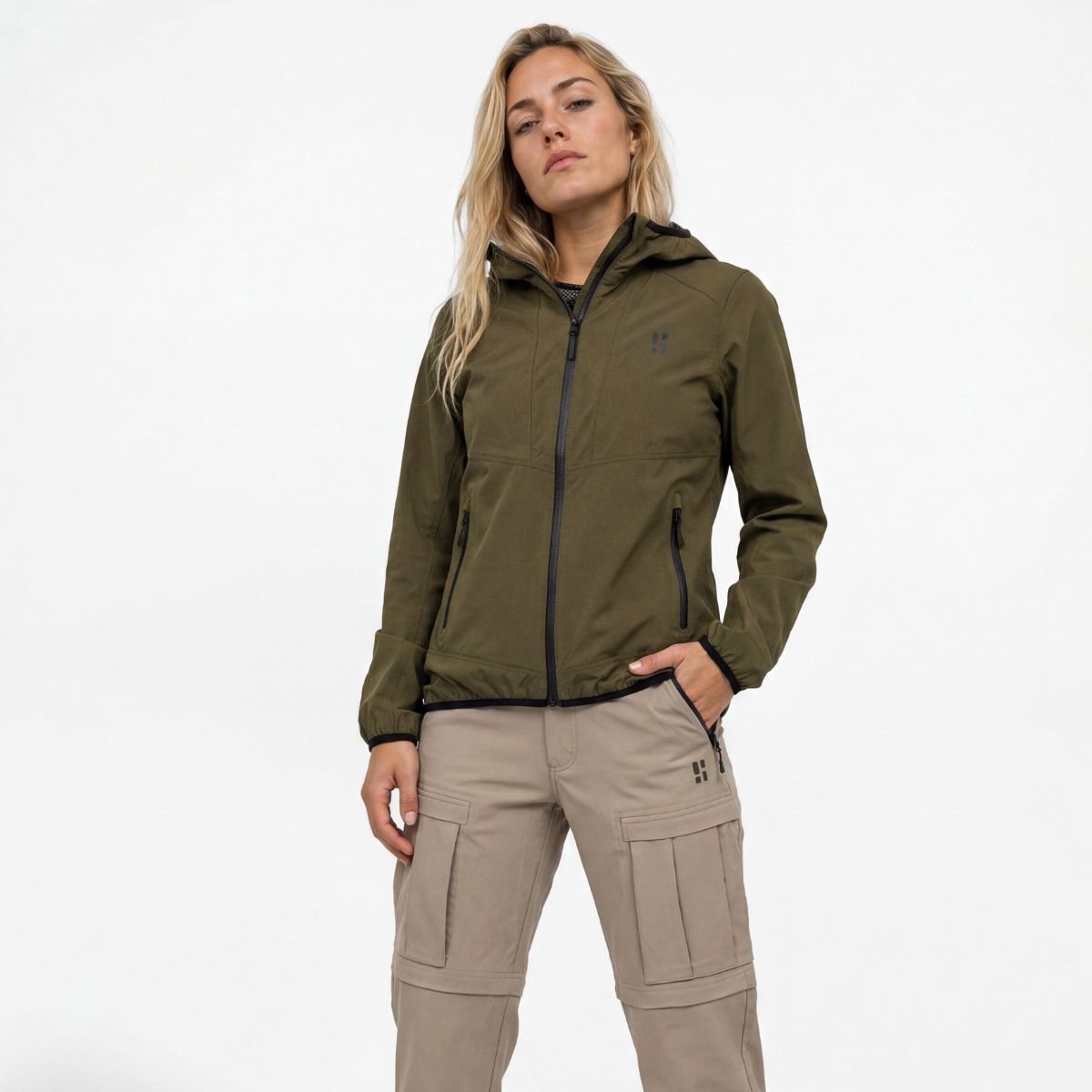 Poederbaas Outdoor Jas Dames SOLX Multi Sport 2.5L Waterdicht en ademend Wandeljas Groen