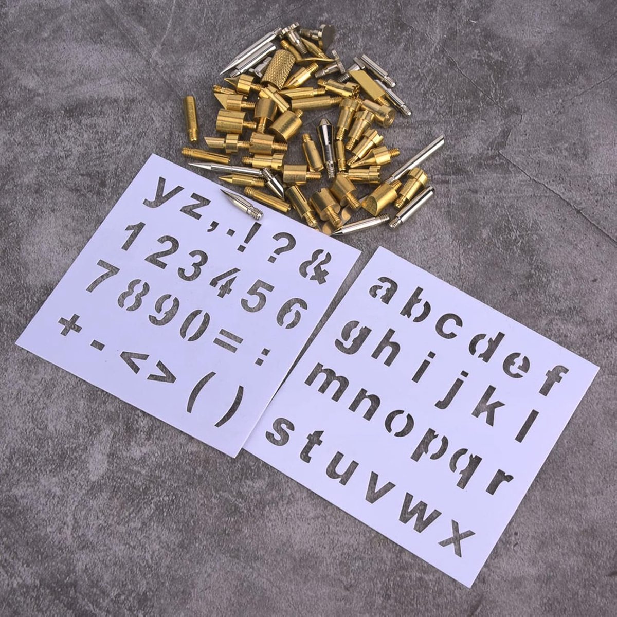 Houtgestookte Penpunt - Gravure Set - Decoratief Graveren - Messing Materiaal - 57 Stuks - Niet Van Toepassing